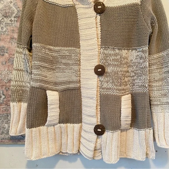 PURE HANDKNIT Button Front Knit Sweater Jacket M/L - Picture 3 of 10